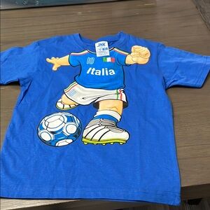 NWOT! Kids Blue Italy Soccer T-Shirt. 5/6